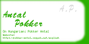 antal pokker business card